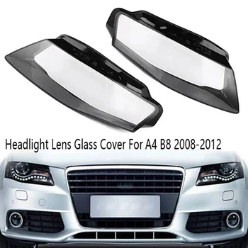 1 Çift Yeni Far Kapağı araba far camı Cam Kapak İçin Audi A4 B8 2008-2012 Lamba Kapağı Kapak Kabuk