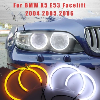 LED SMD pamuk ışık Switchback melek göz ışık halkası DRL kiti BMW X5 E53 Facelift 2004 2005 2006