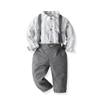 Melario Bahar Sonbahar Erkek Bebek Beyefendi Takım Elbise Beyaz Gömlek Pantolon 2 Adet Resmi Çocuk Giyim Seti Moda Butik Çocuk Giyim